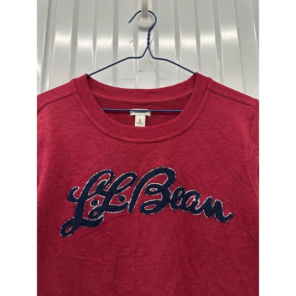 L.L. Bean Maroon Sweatshirt | Red Embroidered Logo Crewneck | Size Medium - Picture 3 of 4